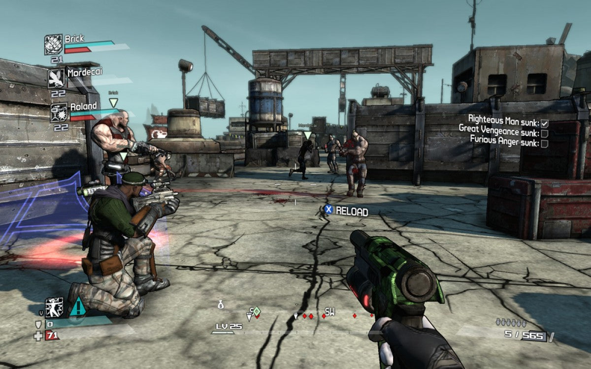 Borderlands 2 Game of the Year GOTY Edition Xbox 360 first-person shooter looter-shooter RPG with co-op gameplay cel-shaded art style vault hunting and extensive DLC content gameplay screenshot