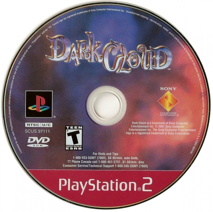 Dark Cloud Greatest Hits for PlayStation 2 with action-RPG adventure and city-building gameplay disc