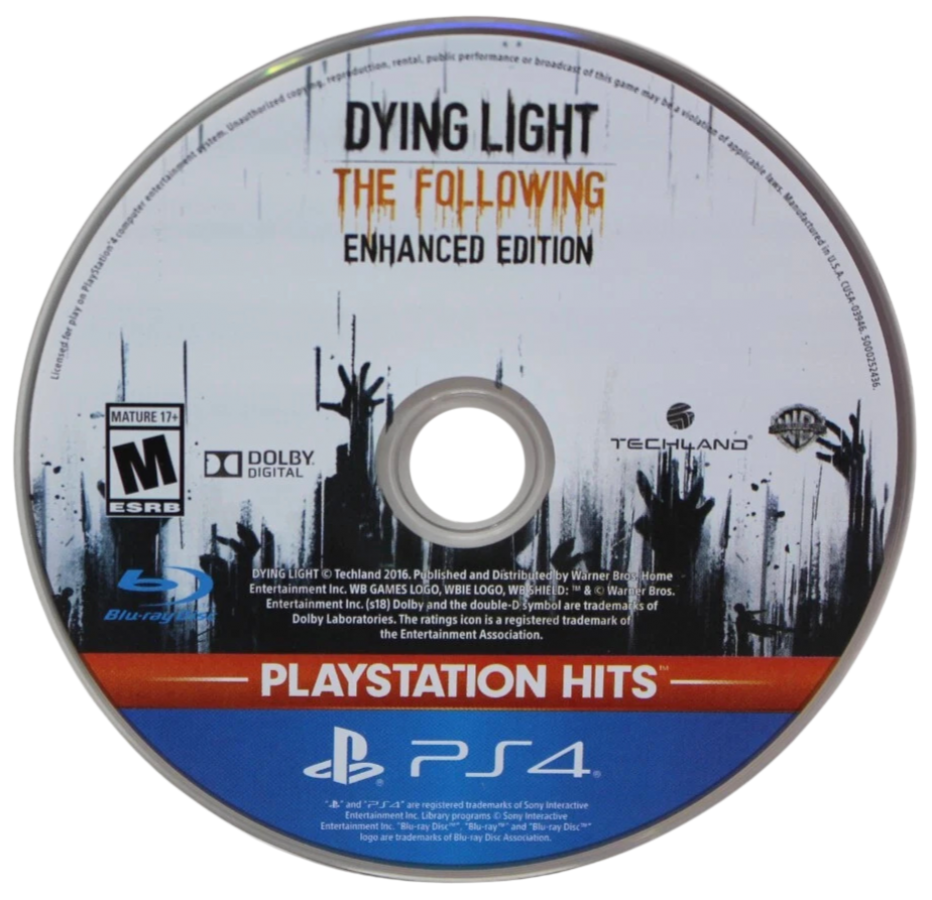 Dying Light: The Following [Enhanced Edition][PlayStation Hits] – PlayStation 4 (PS4) video game disc, action survival horror by Techland