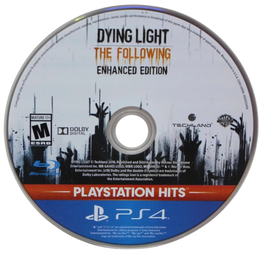 Dying Light: The Following [Enhanced Edition][PlayStation Hits] – PlayStation 4 (PS4) video game disc, action survival horror by Techland