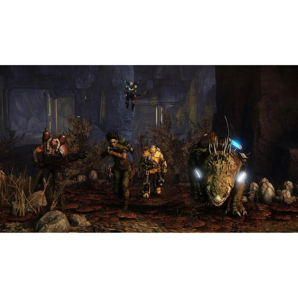 Evolve – Xbox One (XONE) gameplay for online multiplayer sci-fi shooter featuring 4v1 monster hunting gameplay.