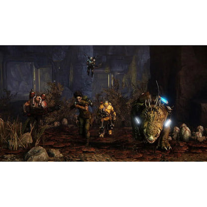 Evolve – Xbox One (XONE) gameplay for online multiplayer sci-fi shooter featuring 4v1 monster hunting gameplay.
