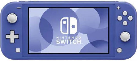 Nintendo Switch Lite Blue handheld console with charger