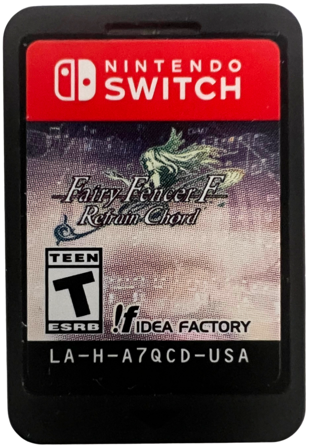 Fairy Fencer F Refrain Chord for Nintendo Switch, cartridge for a tactical role-playing video game with turn-based combat, anime-style characters, strategy gameplay, and fantasy storyline
