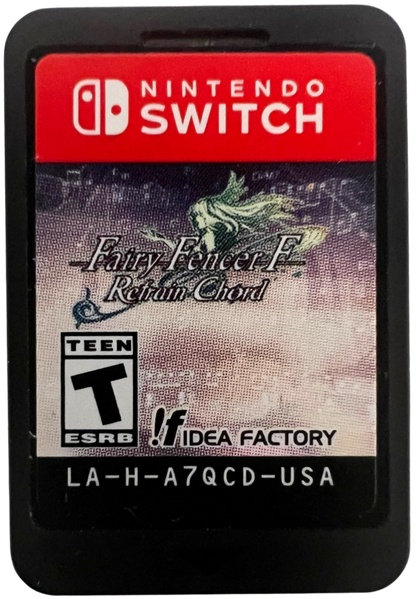 Fairy Fencer F Refrain Chord for Nintendo Switch, cartridge for a tactical role-playing video game with turn-based combat, anime-style characters, strategy gameplay, and fantasy storyline