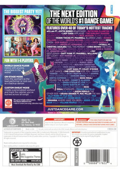 Just Dance 2014 – Nintendo Wii (Wii) dance rhythm music video game back of case