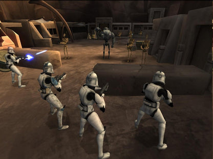 Retro Star Wars The Clone Wars Republic Heroes Wii inspired design featuring animated sci fi action adventure aesthetic Jedi and clone trooper combat galactic battles lightsaber gameplay cartoon style visuals nostalgic Nintendo Wii Star Wars presentation gameplay