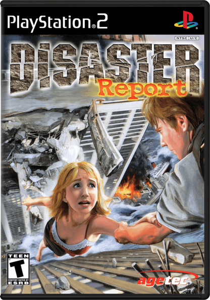 Disaster Report cover art for PlayStation 2 (PS2) survival action-adventure video game
