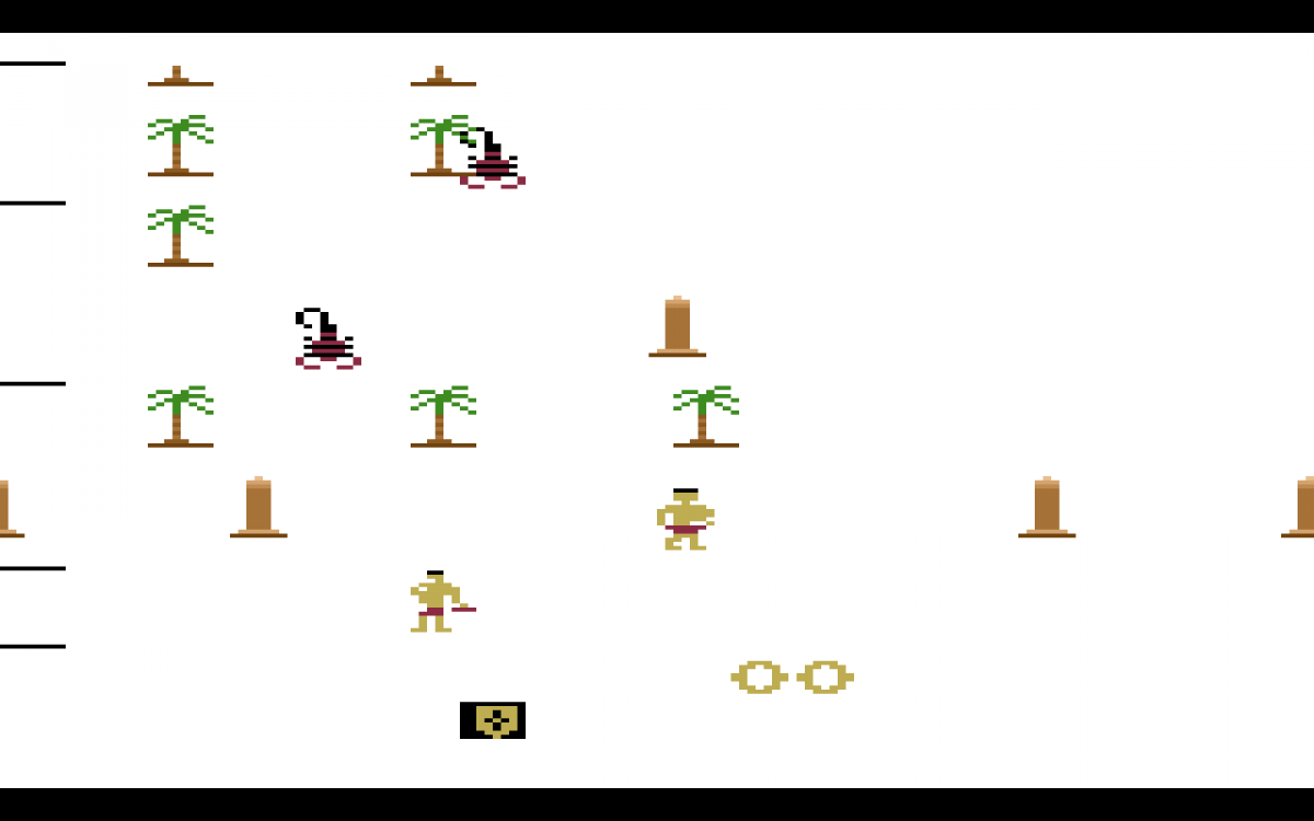 Riddle of the Sphinx retro Atari 2600 video game featuring puzzle adventure gameplay, ancient Egypt exploration, treasure hunting and classic Atari action - gameplay