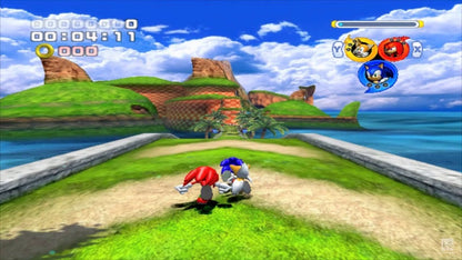 Sonic Heroes PS2 Sony PlayStation 2 3D platformer Sonic the Hedgehog team based gameplay speed power flight characters cooperative mechanics colorful action stages Sega retro gaming PlayStation 2 software video game title gameplay