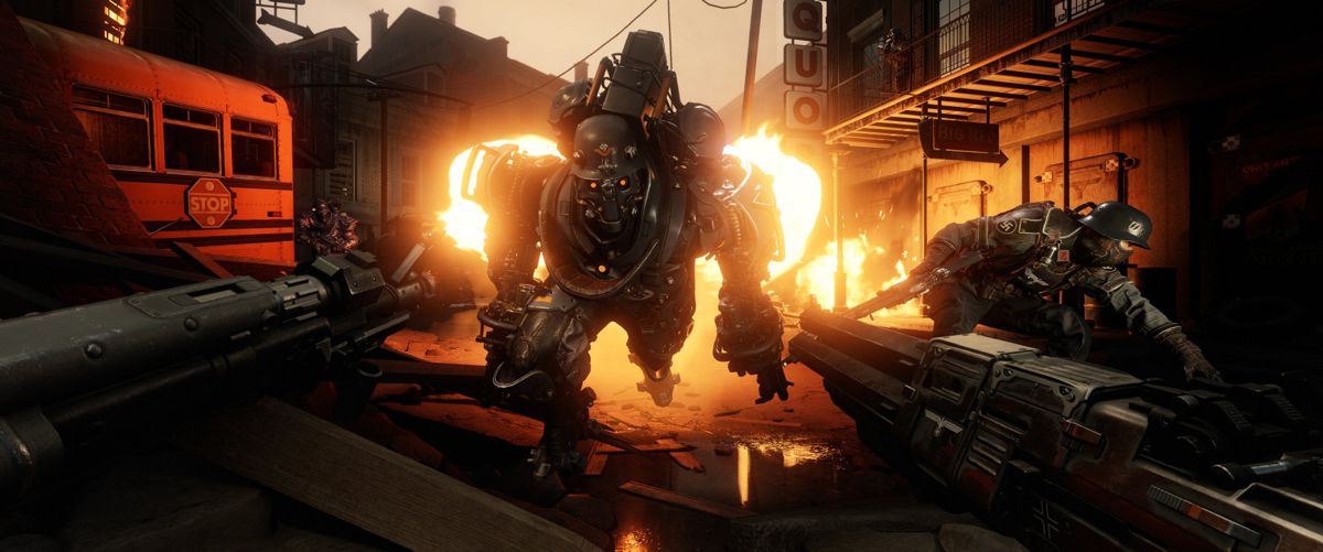 Wolfenstein II: The New Colossus [Collector's Edition] – PlayStation 4 (PS4) video game gameplay, first-person shooter.