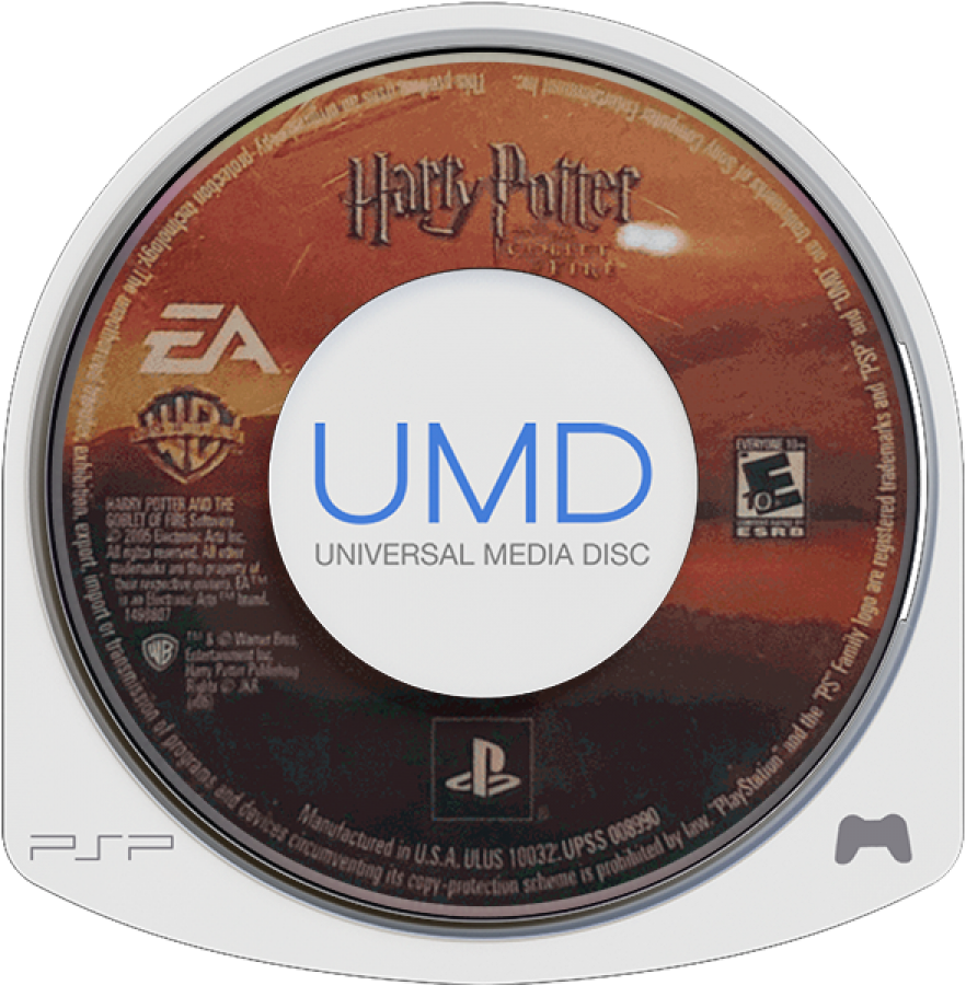 Harry Potter and the Goblet of Fire UMD cover art for PlayStation Portable video game. 