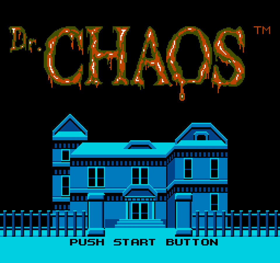 Dr Chaos Nintendo Entertainment System NES action adventure video game featuring Dr Chaos exploration mysterious environments platforming combat monsters weapons puzzles challenging stages and classic Nintendo Entertainment System NES gameplay collectible retro gaming appeal gameplay