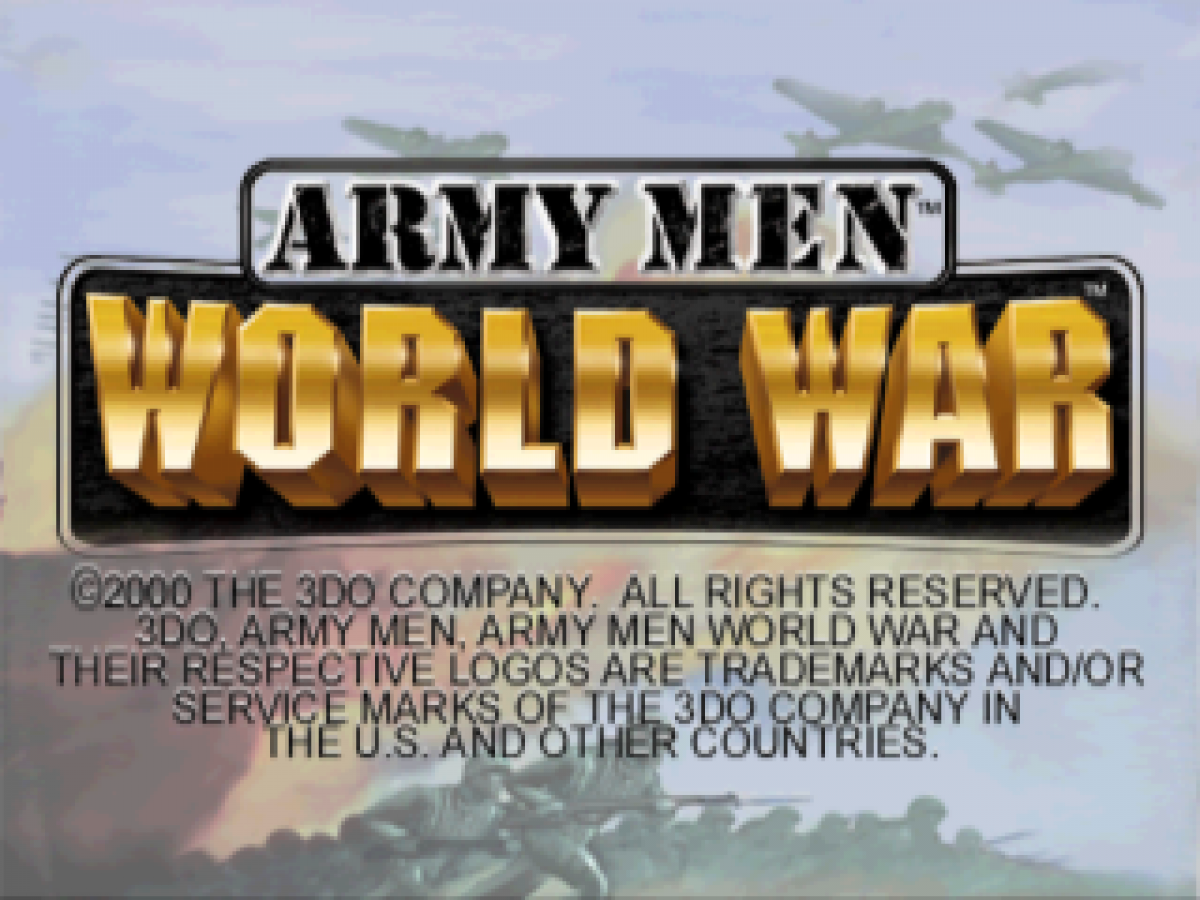 Army Men World War PlayStation PS1 for action strategy video game fans featuring classic green army men battles military missions tactical combat toy soldier gameplay vehicle warfare squad based action campaign missions colorful battlefield environments collectible gaming appeal gameplay