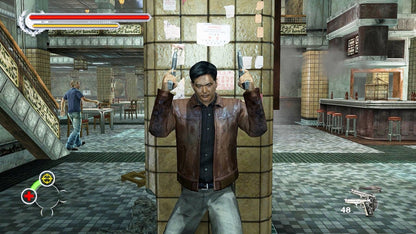 Stranglehold Collector’s Edition Xbox 360 game featuring cinematic third-person shooter action inspired by John Woo’s Hard Boiled starring Inspector Tequila slow motion gunplay destructible environments bonus content and collectible packaging gameplay