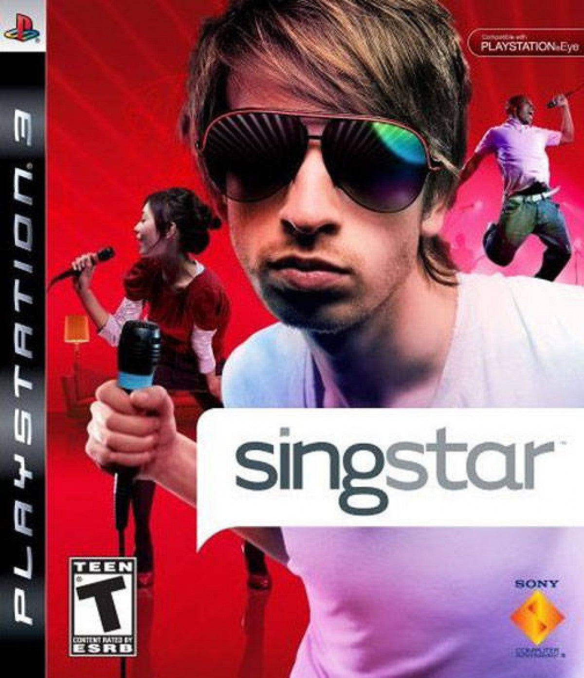 SingStar PlayStation 3 karaoke video game singing competition USB microphone support song library music videos pitch scoring music video recording front cover