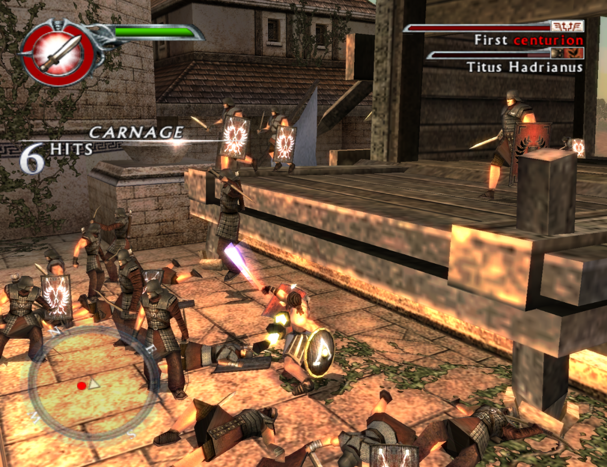 Spartan Total Warrior GameCube game featuring large-scale hack-and-slash combat and ancient warfare action gameplay screenshot