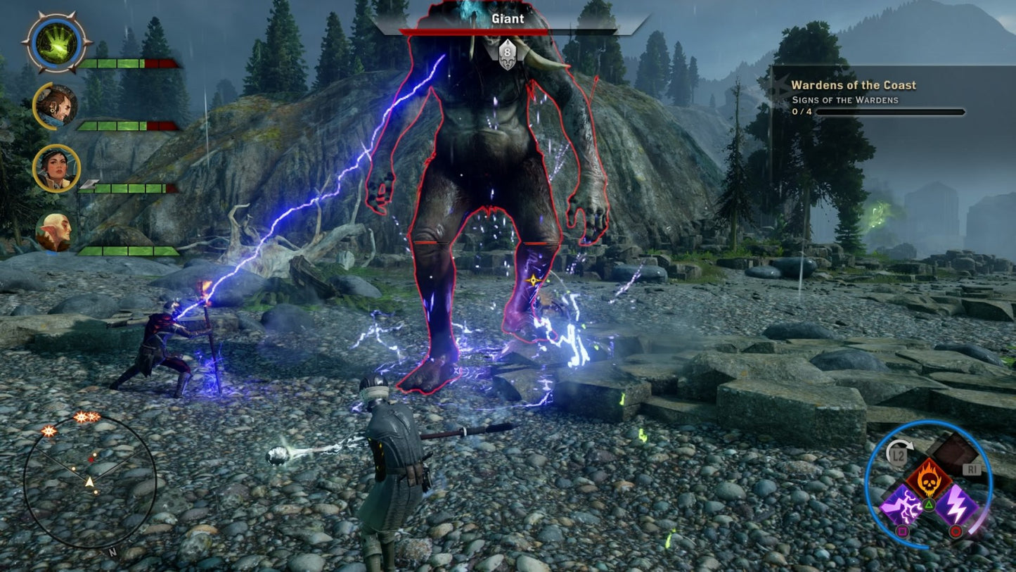 Dragon Age: Inquisition retro PS4 video game Dragon Age Inquisition fantasy action RPG open world adventure party based combat story driven role playing game console release gameplay 