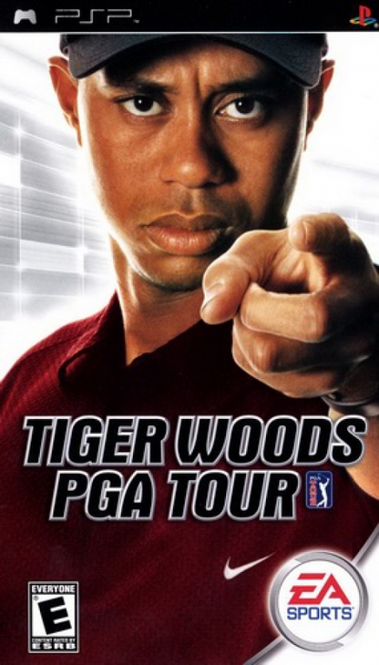Tiger Woods PGA Tour game cover for PlayStation Portable video game. 