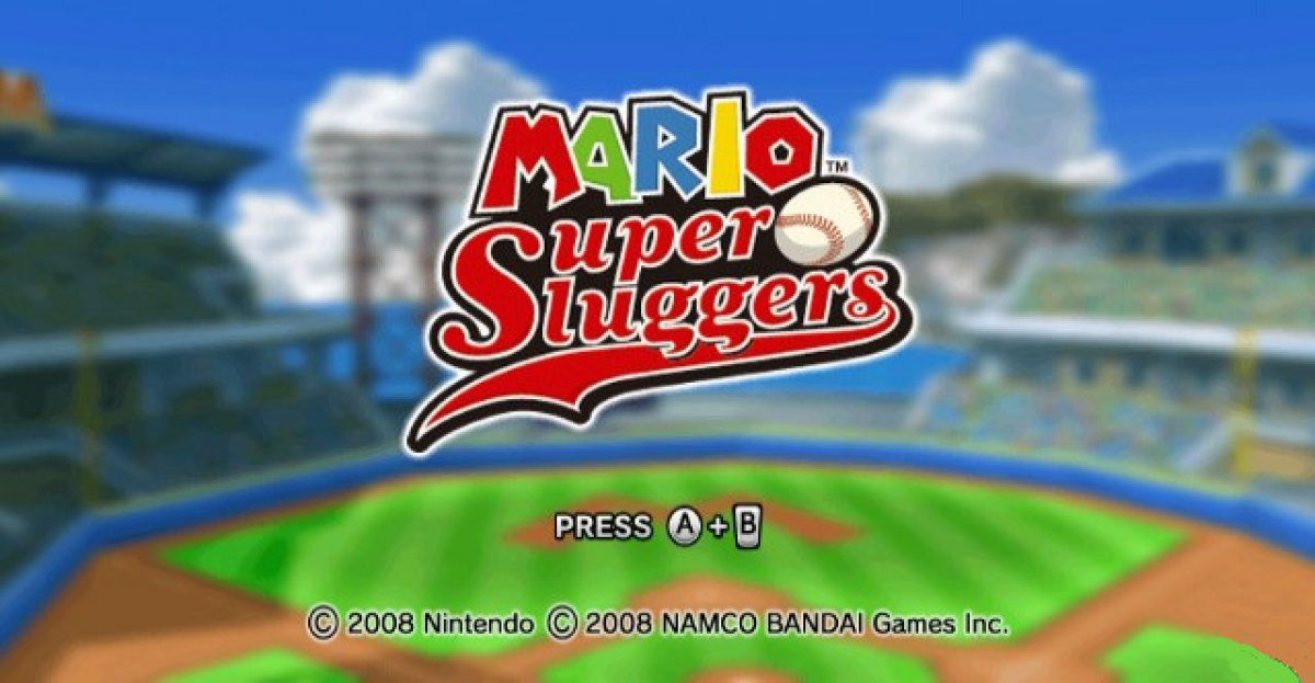 Mario Super Sluggers – Nintendo Wii (Wii) arcade baseball sports multiplayer video game title screen