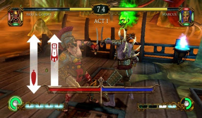 Tournament of Legends gameplay for Nintendo Wii (Wii) featuring mythological 3D arena battles with motion‑controlled weapons, magical attacks, and legendary warriors.