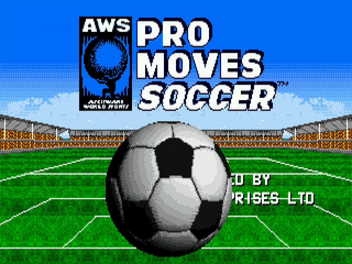 Pro Moves Soccer title screen for Sega Genesis GEN video game
