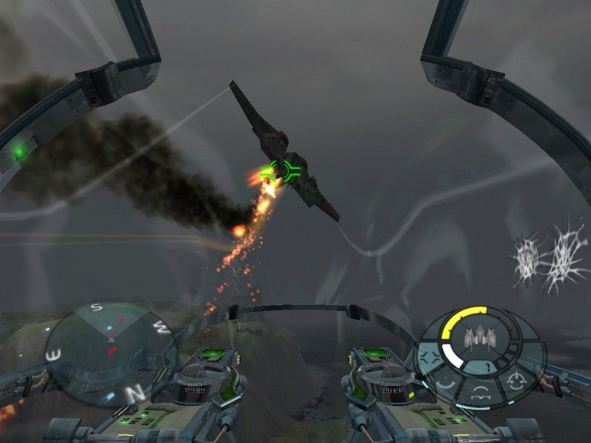 Yager Xbox original futuristic aerial combat shooter space flight action game campaign based sci fi military aircraft combat console video game authentic Microsoft Xbox retro gaming collectible title gameplay 