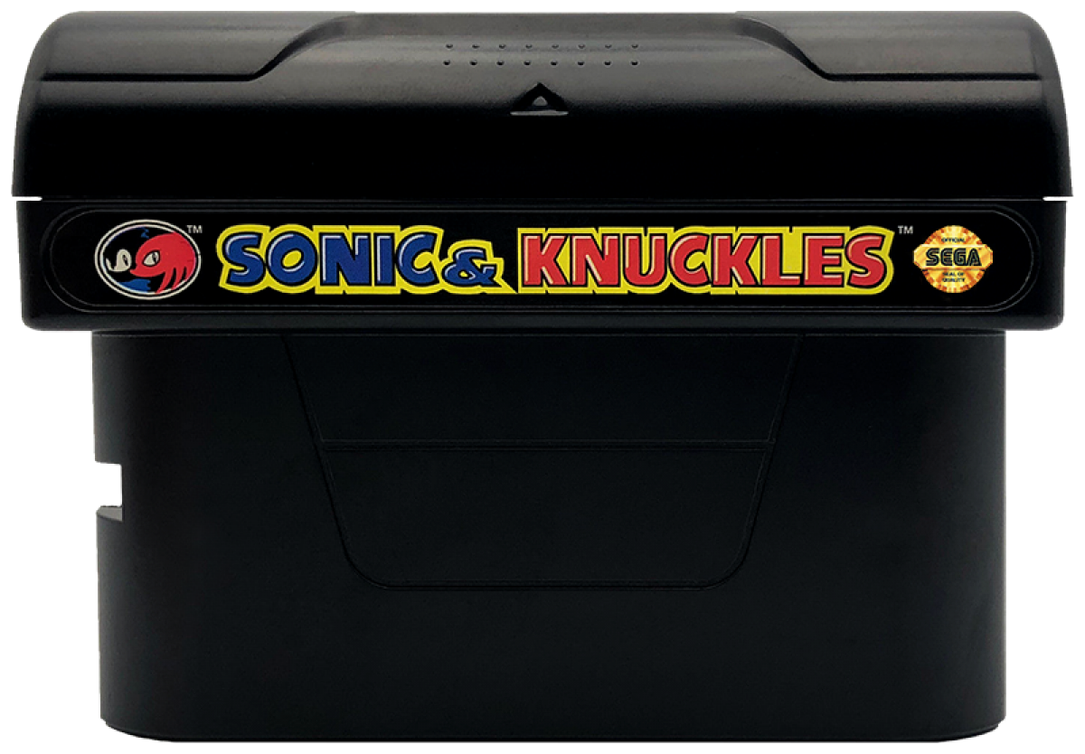 Sonic and Knuckles Sega Genesis GEN video game featuring fast paced platforming gameplay Sonic and Knuckles characters high speed levels ring collecting enemy battles special abilities power ups loop filled stages and classic 16 bit Sega gameplay retro video game collection collectible gaming appeal game cartridge