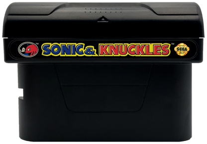 Sonic and Knuckles Sega Genesis GEN video game featuring fast paced platforming gameplay Sonic and Knuckles characters high speed levels ring collecting enemy battles special abilities power ups loop filled stages and classic 16 bit Sega gameplay retro video game collection collectible gaming appeal game cartridge