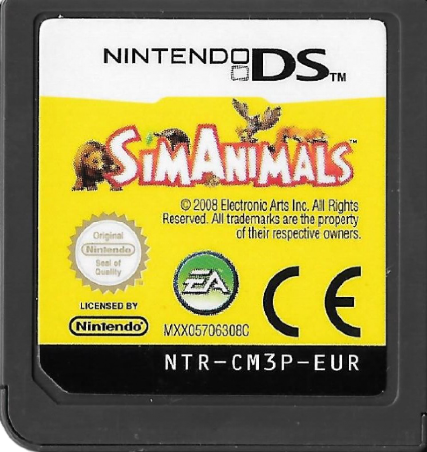 SimAnimals PAL for Nintendo DS with animal interaction and wilderness exploration simulation theme cartridge
