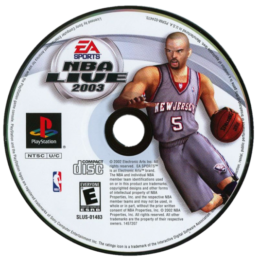 NBA Live 2003 – PlayStation 2 (PS2) basketball sports video game disc
