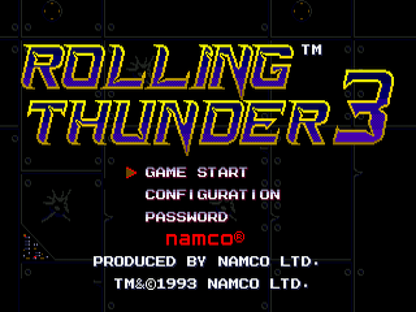 Rolling Thunder 3 title screen for Sega Genesis (GEN) video game