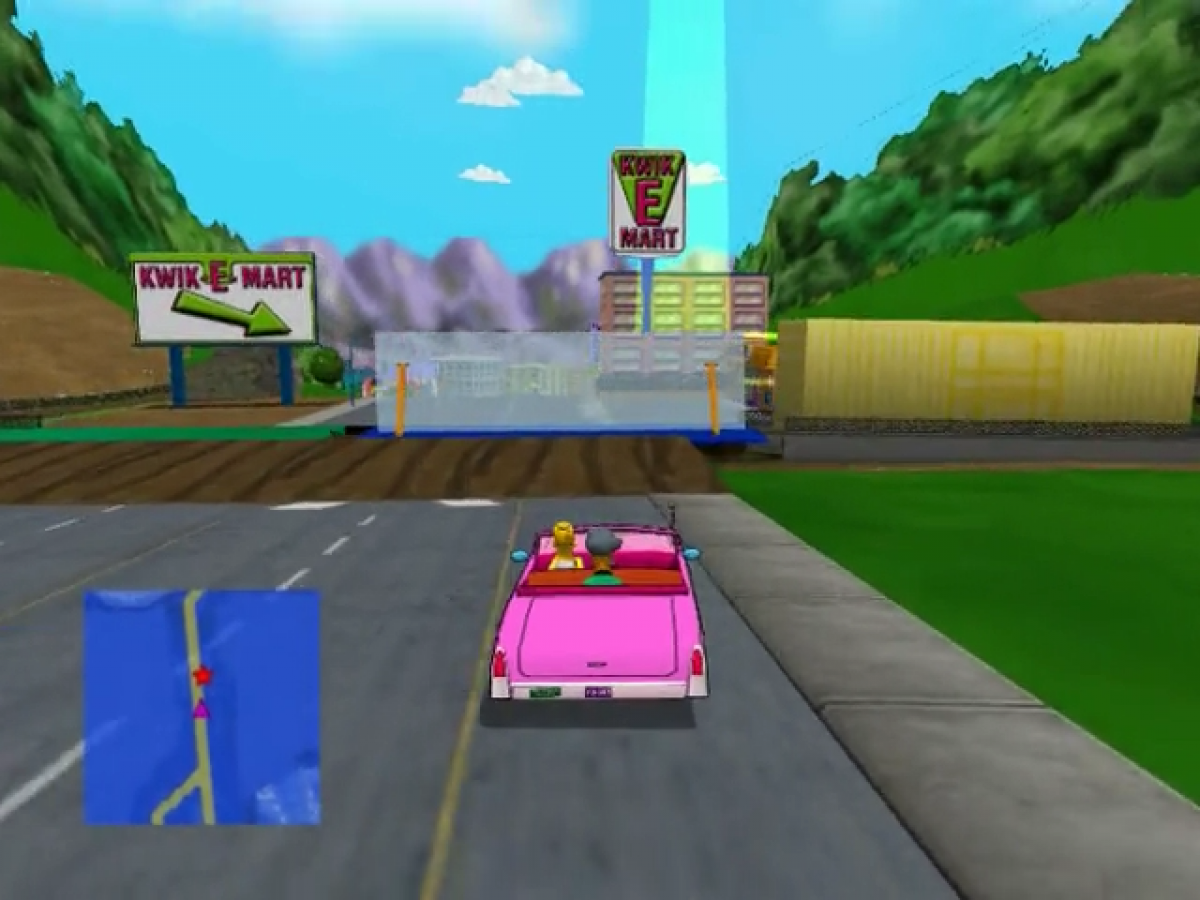 The Simpsons Road Rage GameCube game featuring arcade-style driving gameplay and missions set in Springfield gameplay screenshot