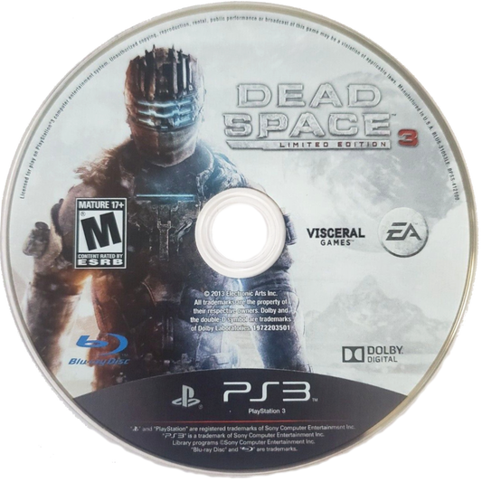 Dead Space 3 [Limited Edition] disc art for PlayStation 3 (PS3) video game