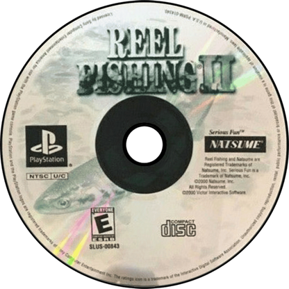 Reel Fishing II PlayStation 1 PS1 for retro video game enthusiasts featuring fishing simulation gameplay realistic angling mechanics diverse fishing locations lure selection techniques relaxing outdoor sports experience and collectible gaming appeal disc