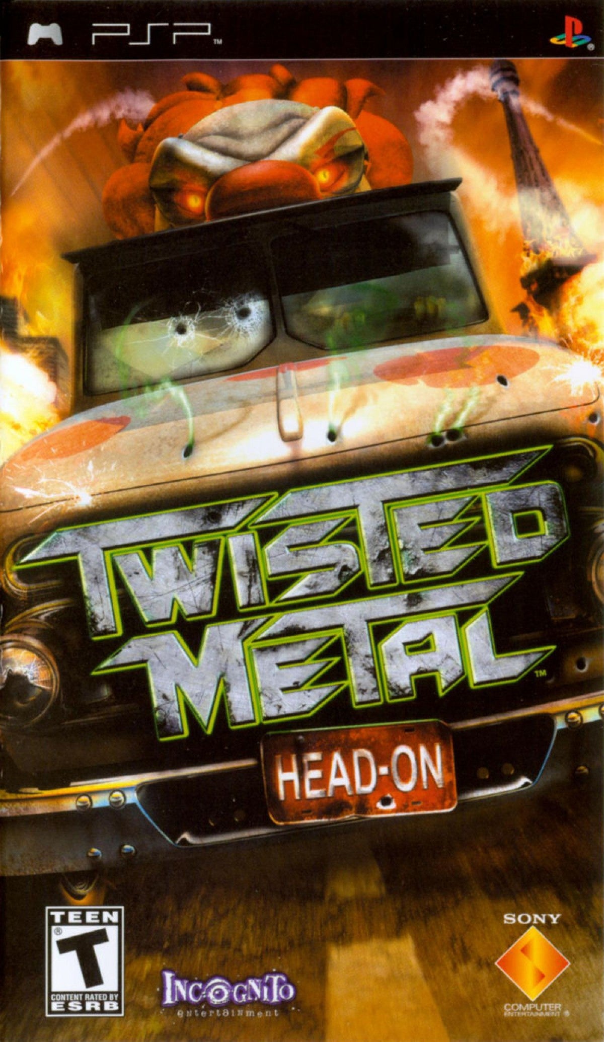 Twisted Metal: Head On – cover art for PlayStation Portable (PSP) vehicular combat game