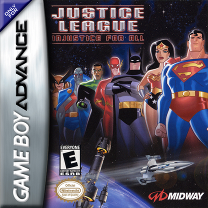 Justice League: Injustice for All cover art for Game Boy Advance (GBA) video game
