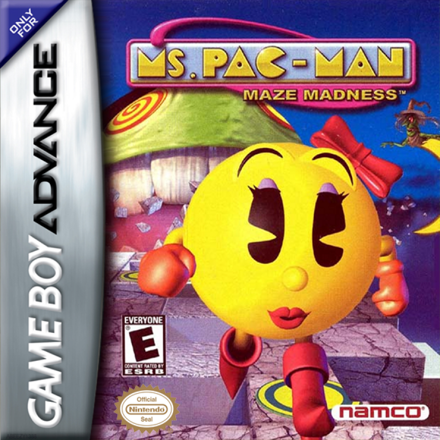 Ms. Pac-Man: Maze Madness cover art for Game Boy Advance (GBA) video game