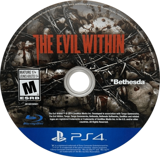The Evil Within – PlayStation 4 (PS4) video game disc, survival horror