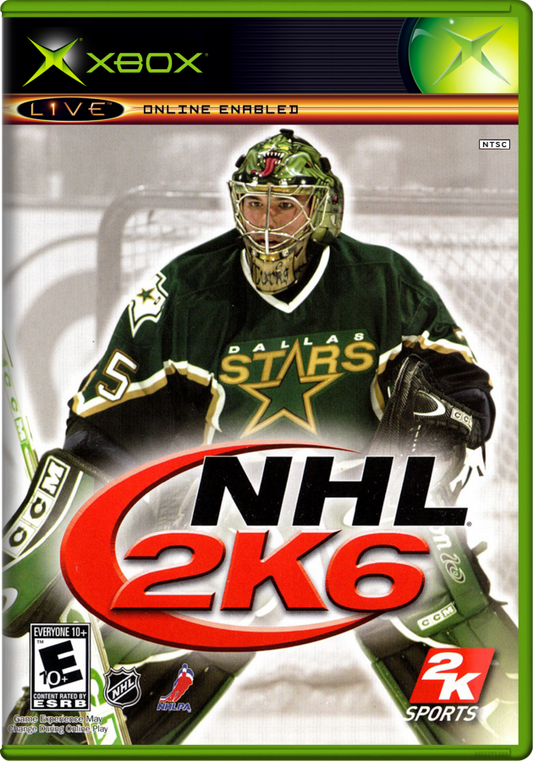 NHL 2K6 for Xbox (Xbox), cover art sports hockey video game.