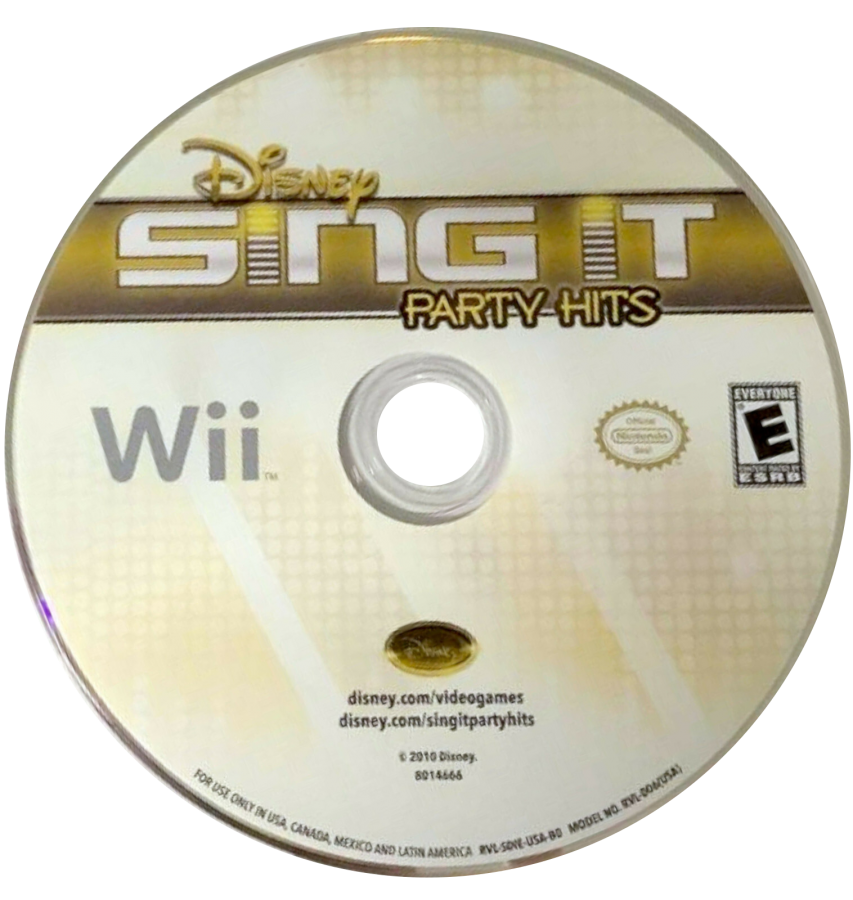 Disney Sing It Party Hits retro Nintendo Wii video game featuring karaoke music gameplay, Disney song performances, multiplayer party action and classic Wii entertainment - disc
