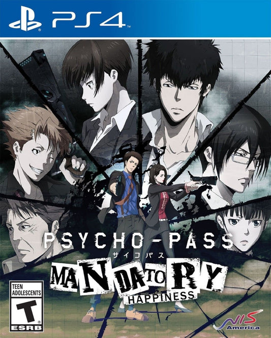 Psycho-Pass: Mandatory Happiness – PlayStation 4 (PS4) video game cover image, visual novel adventure