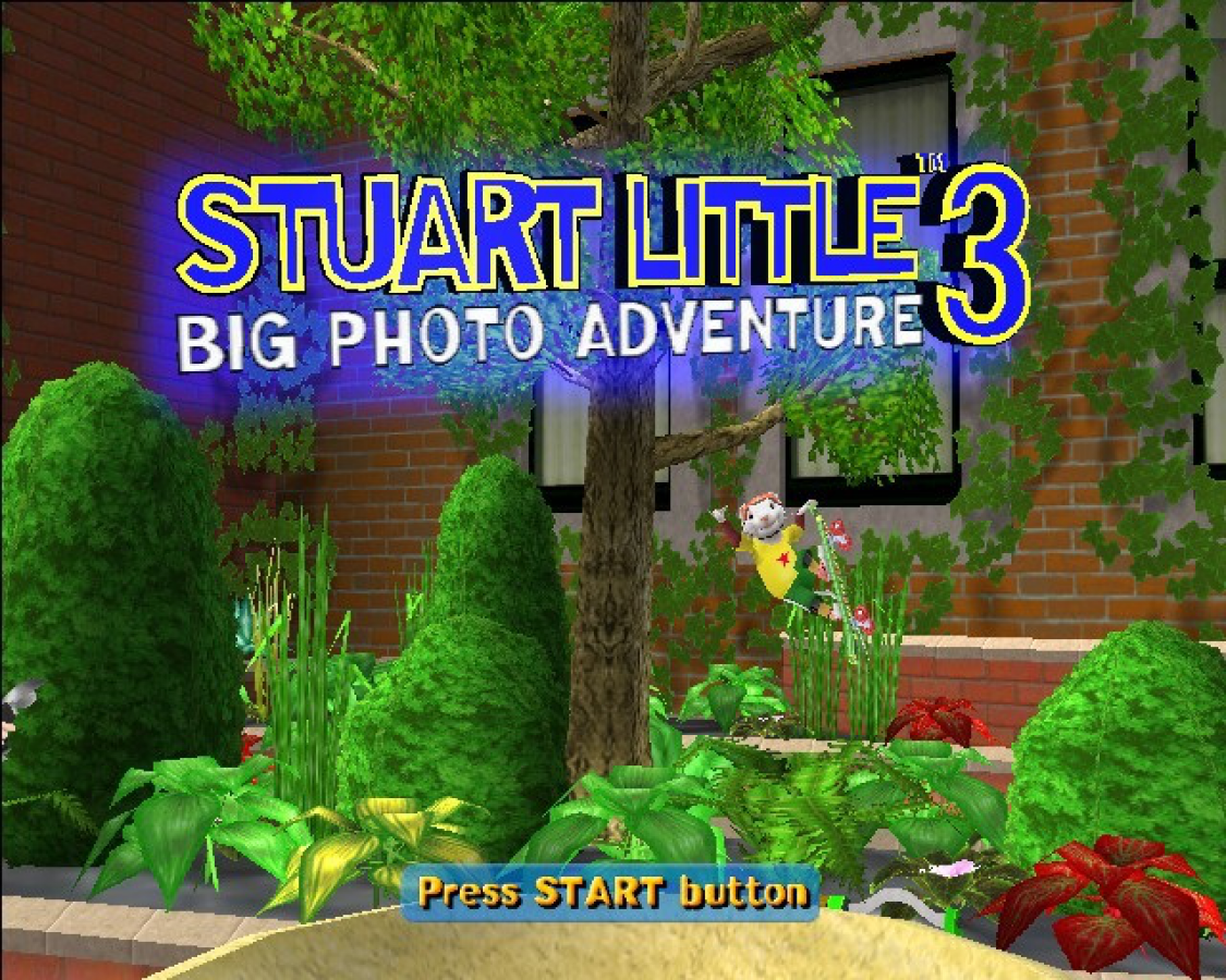 Stuart Little 3: Big Photo Adventure – PlayStation 2 (PS2) video game title screen, platformer and adventure.