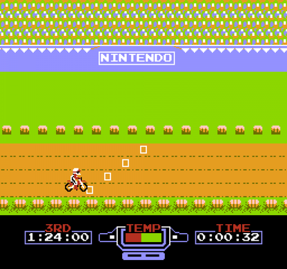 Excitebike gameplay image for Nintendo Entertainment System (NES) racing video game
