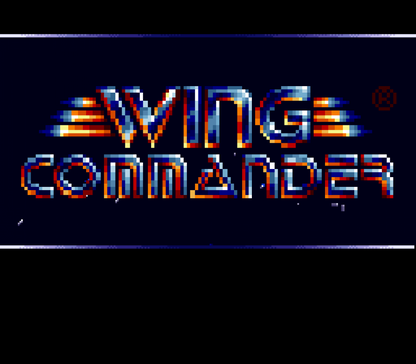 Wing Commander retro SNES video game Wing Commander sci fi space combat flight simulation interstellar warfare arcade style action gameplay console title Super Nintendo release title screen