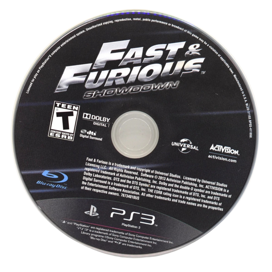 Fast and the Furious Showdown PlayStation 3 PS3 for racing video game fans featuring high speed street racing action movie inspired gameplay customizable vehicles explosive driving missions cooperative multiplayer challenges intense car stunts and cinematic racing adventure collectible gaming appeal disc