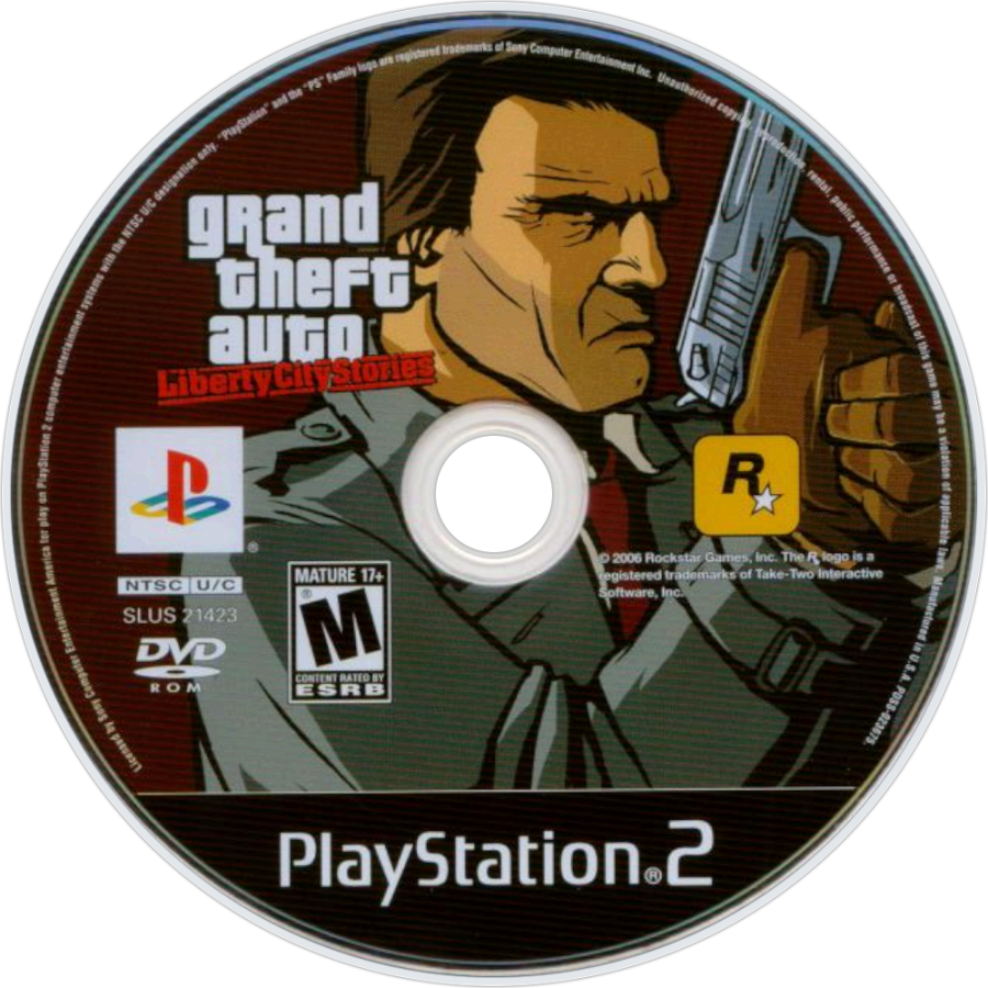 Grand Theft Auto: Liberty City Stories disc art for PlayStation 2 (PS2) video game