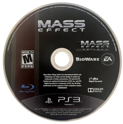 Mass Effect Trilogy retro PlayStation 3 video game Mass Effect sci fi action RPG space exploration cinematic storytelling squad combat console title PlayStation 3 release disc