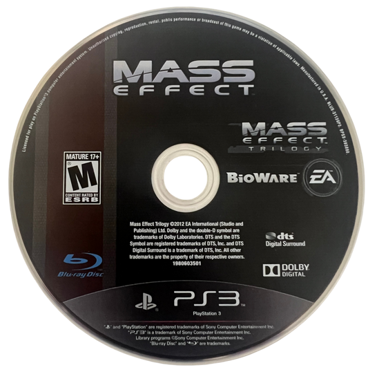 Mass Effect Trilogy retro PlayStation 3 video game Mass Effect sci fi action RPG space exploration cinematic storytelling squad combat console title PlayStation 3 release disc