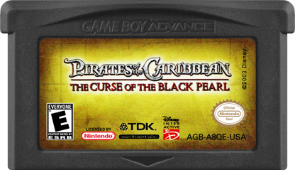 Pirates of the Caribbean Curse Of The Black Pearl Game Boy Advance GBA action platformer sword fighting cartridge art 